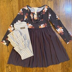 Matilda Jane Joanna Gaines long sleeve black dress and matching Bennys